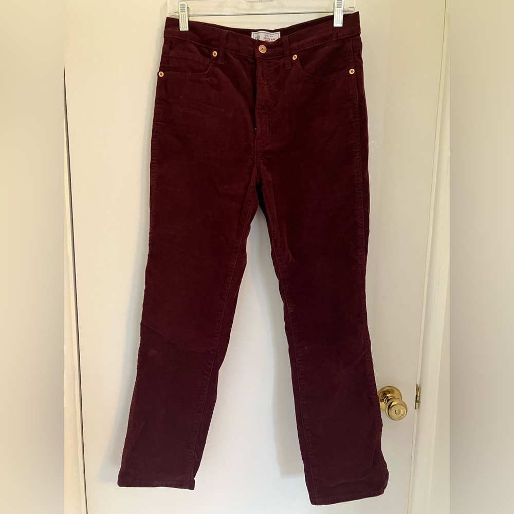 GAP Vintage Slim High Rise Corduroy Maroon